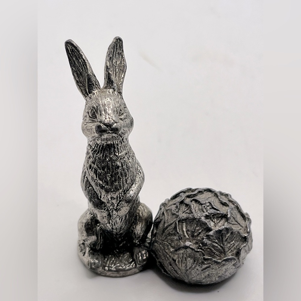 Pewter Bunnies and Cabbages Tic Tac Toe